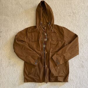 Aeropostale Men’s M Brown Hooded Field Jacket Plaid Lined